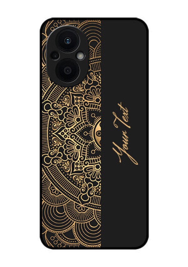 Oppo F21 Pro 5G Photo Printing on Glass Case - Mandala art with custom text Design