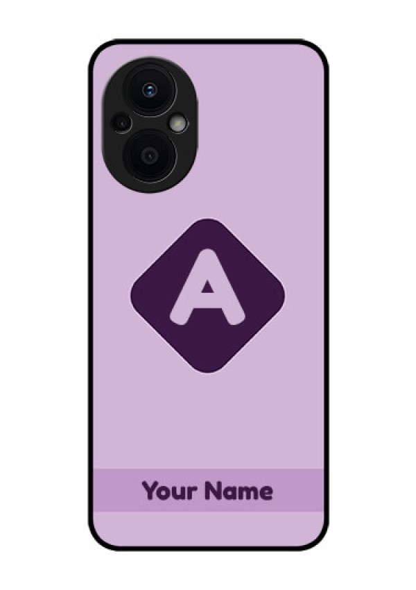 Oppo F21 Pro 5G Custom Glass Mobile Case - Custom Letter in curved badge Design