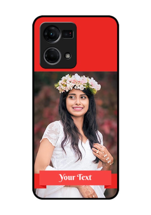 Oppo F21 Pro Custom Glass Phone Case - Simple Red Color Design