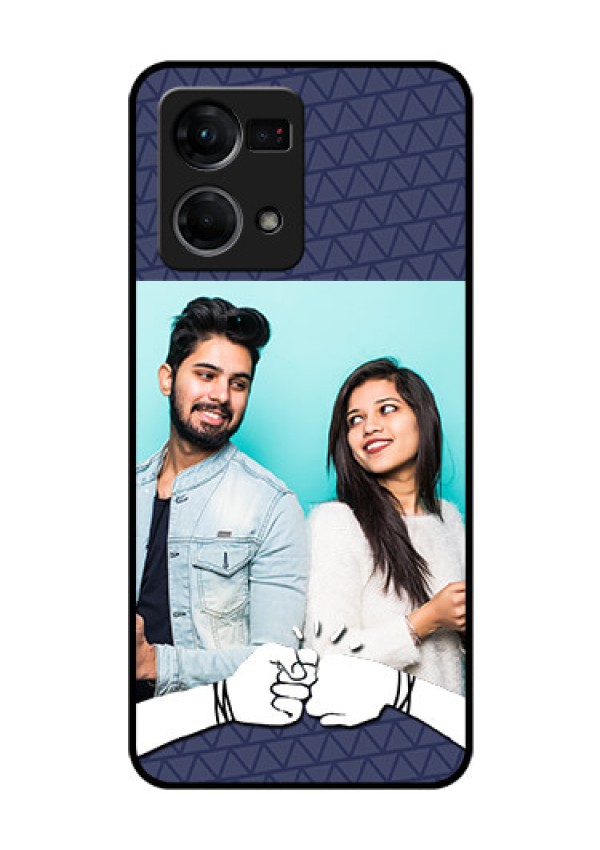 Oppo F21 Pro Photo Printing on Glass Case - with Best Friends Design