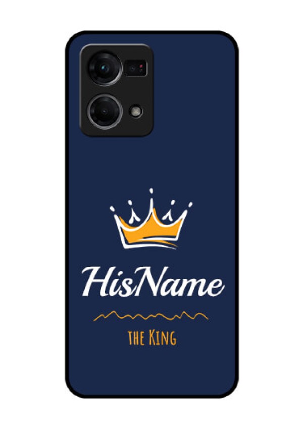 Oppo F21 Pro Glass Phone Case King with Name