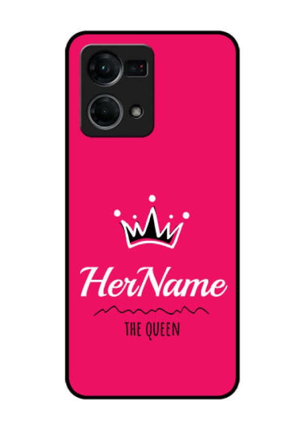 Oppo F21 Pro Glass Phone Case Queen with Name