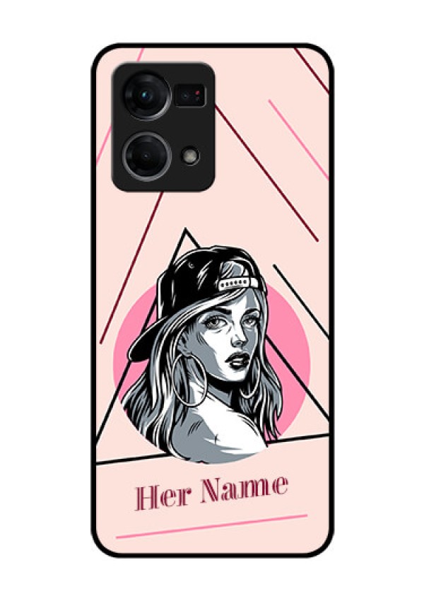 Oppo F21 Pro Personalized Glass Phone Case - Rockstar Girl Design