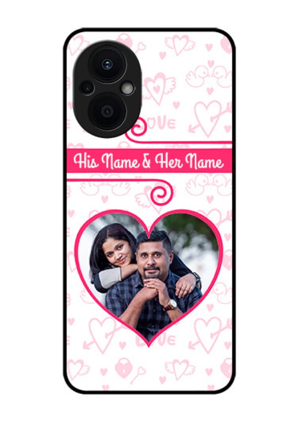 Oppo F21s Pro 5G Personalized Glass Phone Case - Heart Shape Love Design