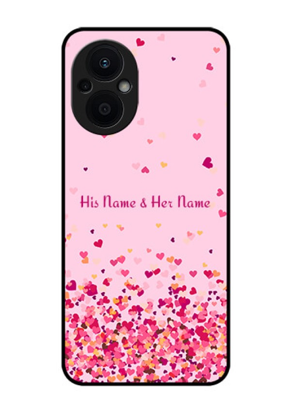 Oppo F21s Pro 5G Photo Printing on Glass Case - Floating Hearts Design