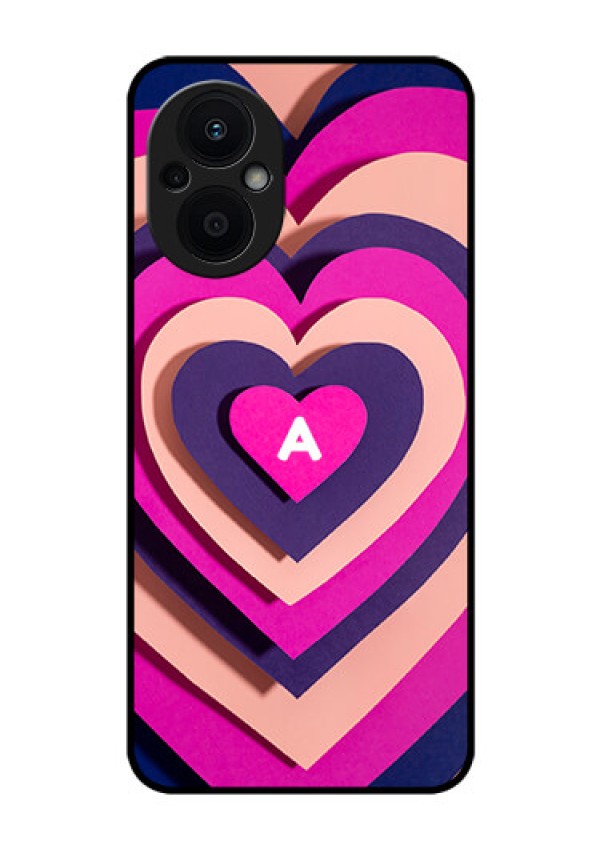 Oppo F21s Pro 5G Custom Glass Mobile Case - Cute Heart Pattern Design