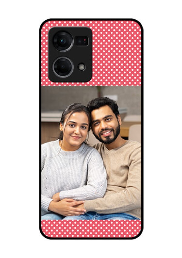 Oppo F21s Pro Custom Glass Phone Case - White Dotted Design