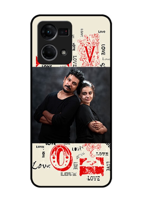 Oppo F21s Pro Photo Printing on Glass Case - Trendy Love Design Case
