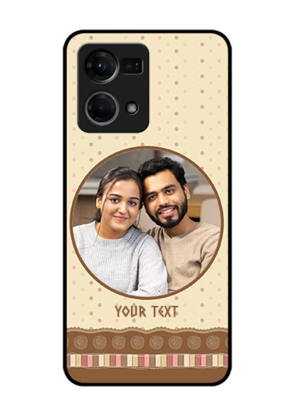 Oppo F21s Pro Custom Glass Mobile Case - Brown Dotted Mobile Case Design