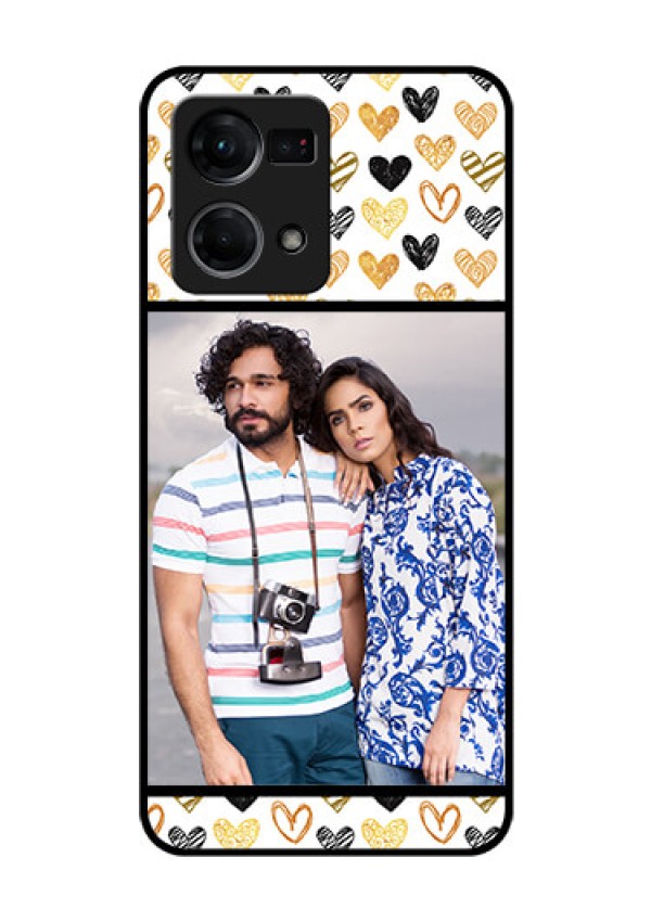 Oppo F21s Pro Photo Printing on Glass Case - Love Symbol Design