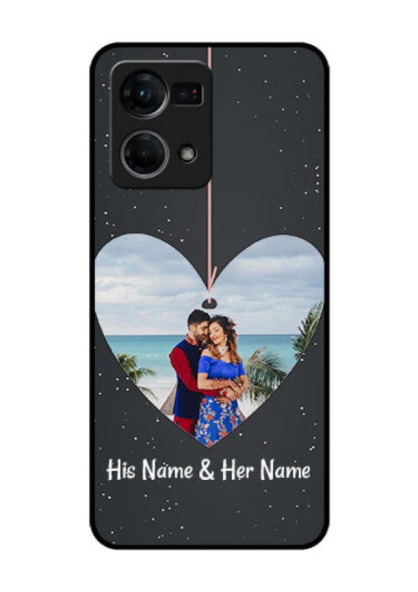 Oppo F21s Pro Custom Glass Phone Case - Hanging Heart Design