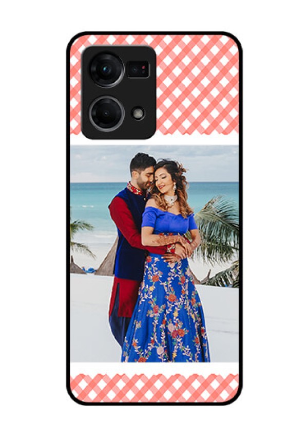 Oppo F21s Pro Personalized Glass Phone Case - Pink Pattern Design