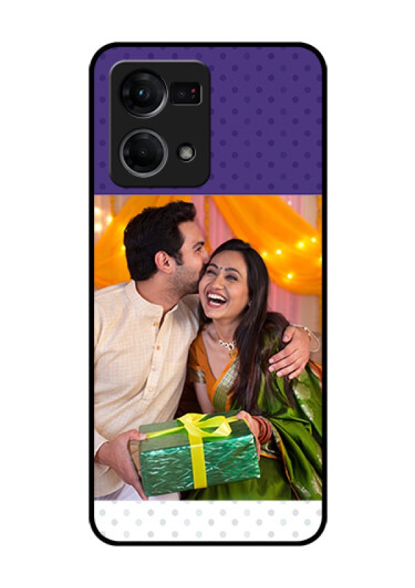 Oppo F21s Pro Personalized Glass Phone Case - Violet Pattern Design