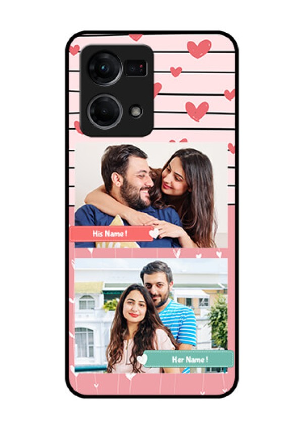 Oppo F21s Pro Custom Glass Mobile Case - Photo with Heart Design