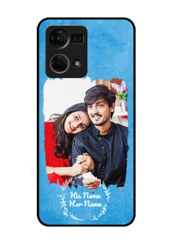 Oppo F21S Pro Custom Glass Phone Case - Blue Color Vintage Design