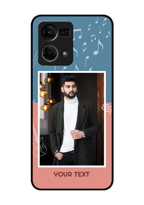Oppo F21s Pro Photo Printing on Glass Case - with Color Musical Note Design