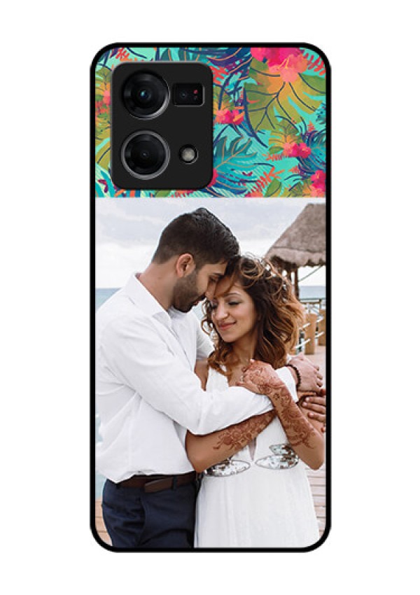Oppo F21s Pro Photo Printing on Glass Case - Watercolor Floral Design
