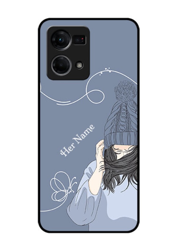 Oppo F21s Pro Custom Glass Mobile Case - Girl in winter outfit Design