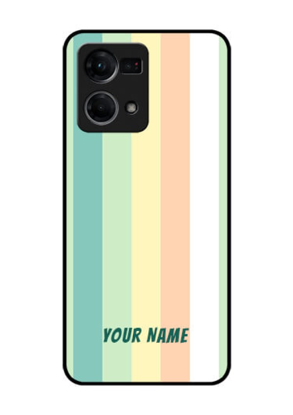Oppo F21s Pro Photo Printing on Glass Case - Multi-colour Stripes Design