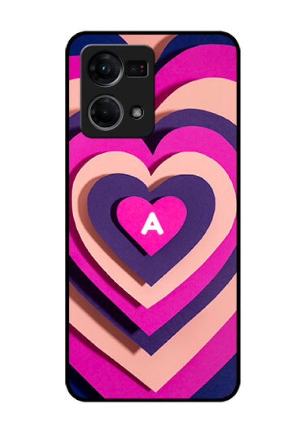 Oppo F21s Pro Custom Glass Mobile Case - Cute Heart Pattern Design