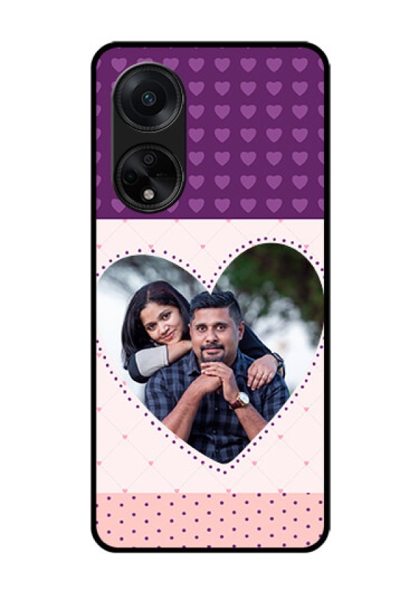 Oppo F23 5G Custom Glass Phone Case - Violet Love Dots Design