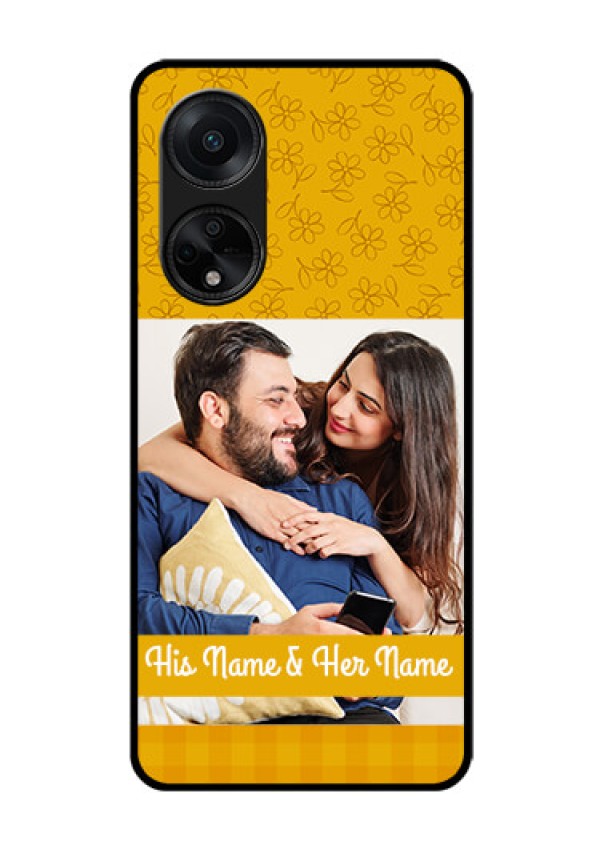 Oppo F23 5G Custom Glass Mobile Case - Yellow Floral Design