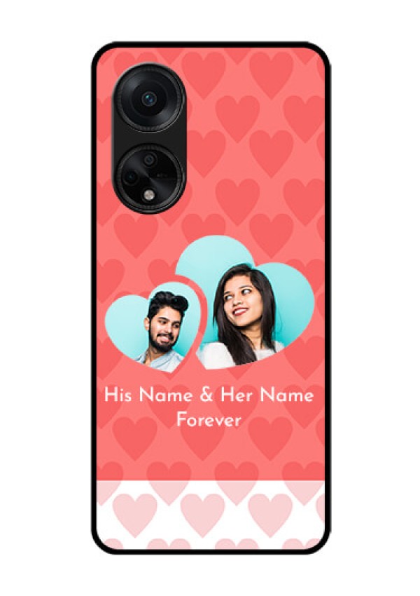Oppo F23 5G Personalized Glass Phone Case - Couple Pic Upload Design