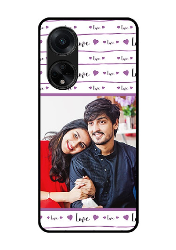 Oppo F23 5G Custom Glass Mobile Case - Couples Heart Design