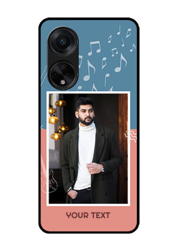 Oppo F23 5G Photo Printing on Glass Case - with Color Musical Note Design
