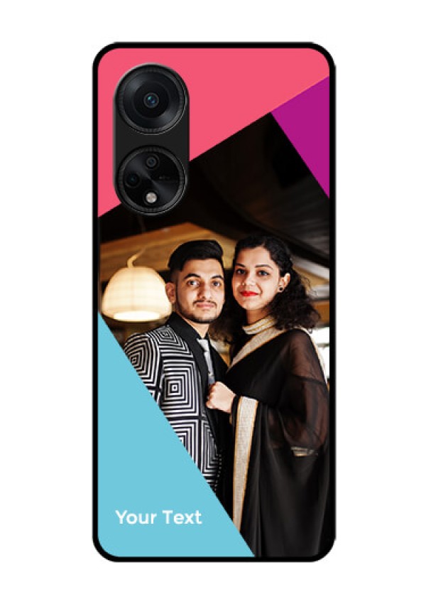 Oppo F23 5G Custom Glass Mobile Case - Stacked Triple colour Design