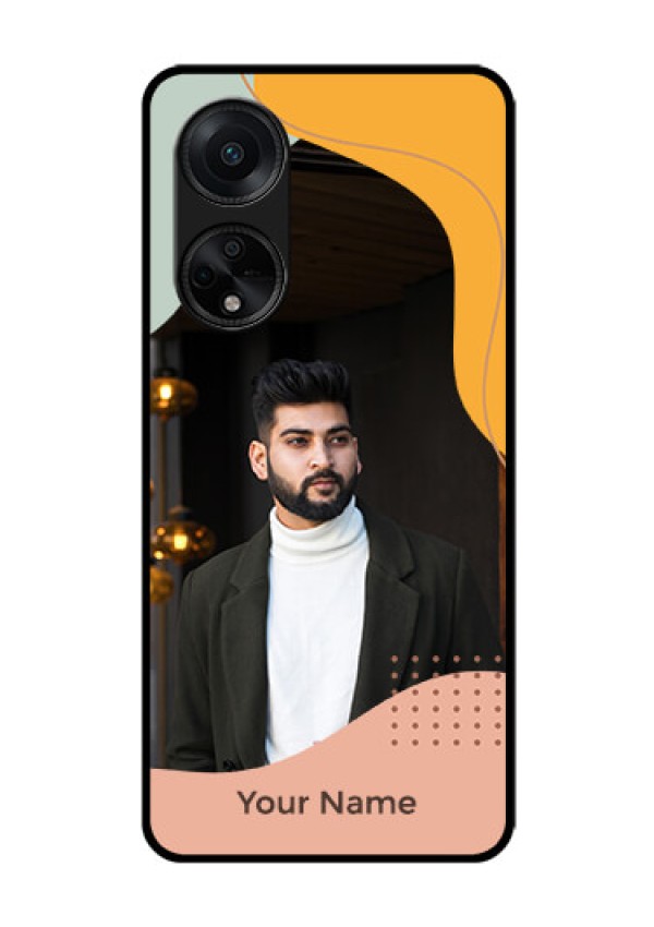 Oppo F23 5G Personalized Glass Phone Case - Tri-coloured overlay design