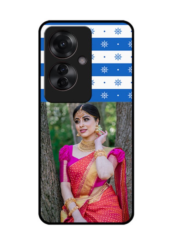 Oppo F25 Pro 5G Custom Glass Phone Case - Snow Pattern Design