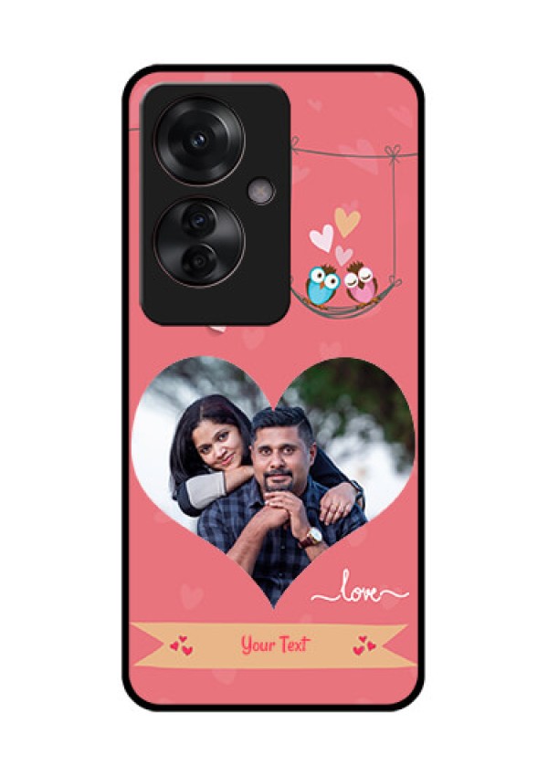 Oppo F25 Pro 5G Custom Glass Phone Case - Peach Color Love Design