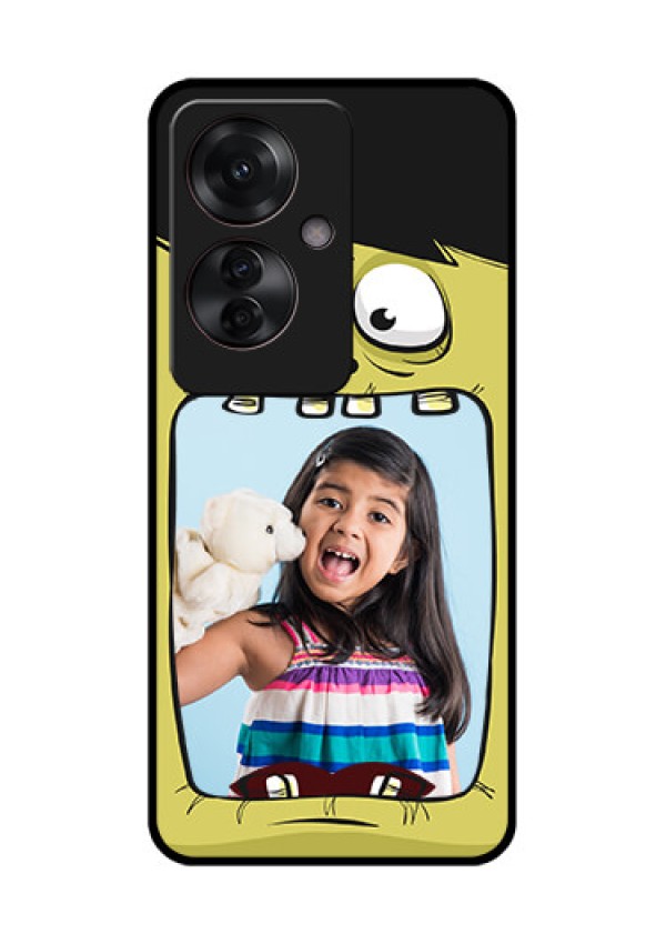 Oppo F25 Pro 5G Custom Glass Phone Case - Cartoon Monster Back Case Design