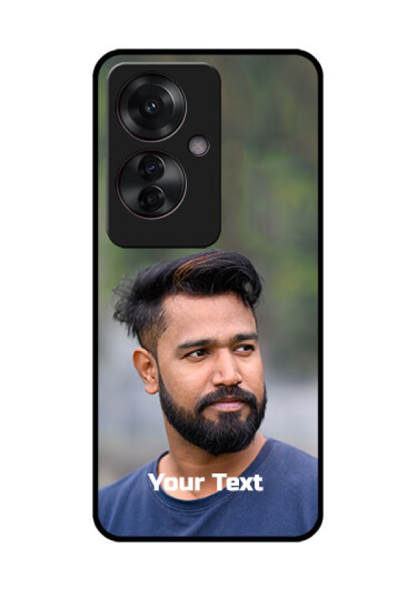 Oppo F25 Pro 5G Custom Glass Phone Case - Photo With Text Design