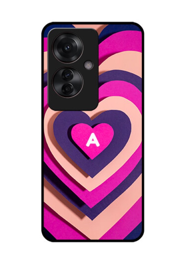 Oppo F25 Pro 5G Custom Glass Phone Case - Cute Heart Pattern Design