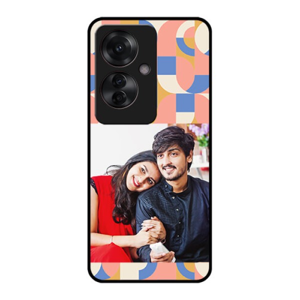 Oppo F25 Pro 5G Custom Glass Phone Case - Semi - Circle Maze Pattern Design Oppo F25 Pro 5G Custom Glass Phone Case - Semi - Circle Maze Pattern Design