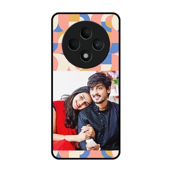 Oppo F27 5G Custom Glass Phone CaseSemi - Circle Maze Pattern Design