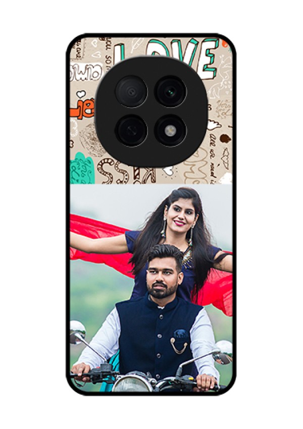 Oppo F29 Pro 5G Custom Glass Phone Case - Love Doodle Pattern