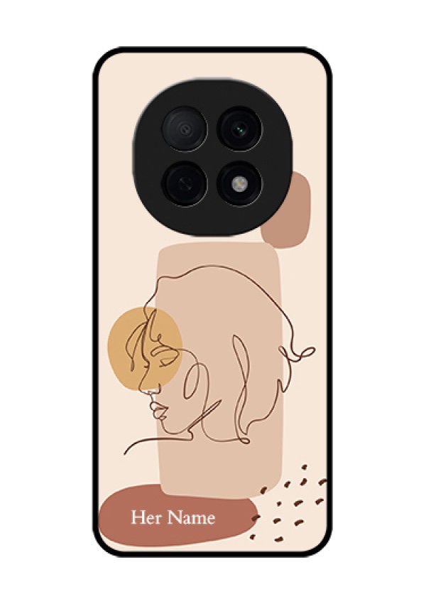 Oppo F29 Pro 5G Custom Glass Phone Case - Calm Woman Line Art Design