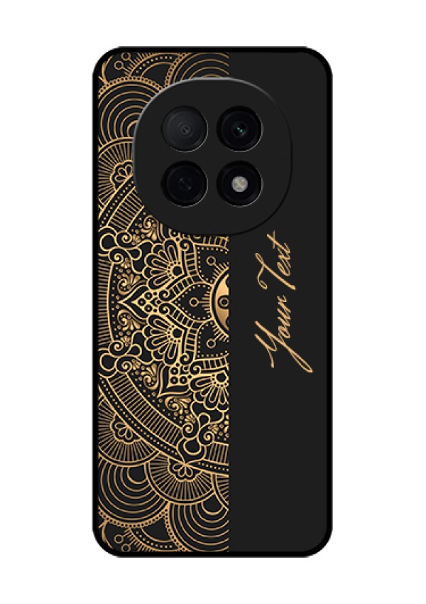 Oppo F29 Pro 5G Custom Glass Phone Case - Mandala Art With Custom Text Design