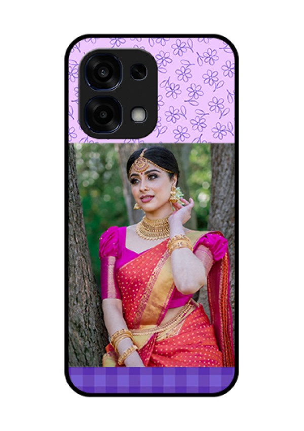 Oppo F31 5G Custom Glass Phone Case - Purple Floral Design