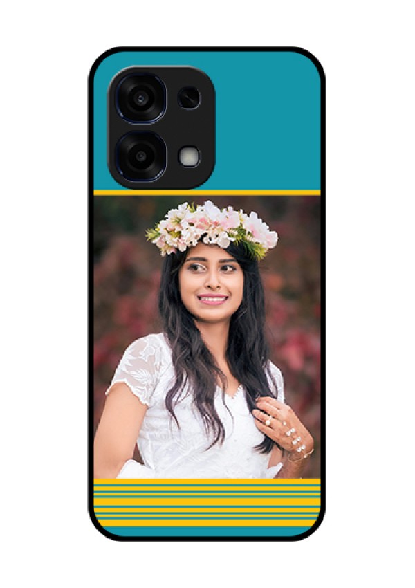 Oppo F31 5G Custom Glass Phone Case - Yellow & Blue Design