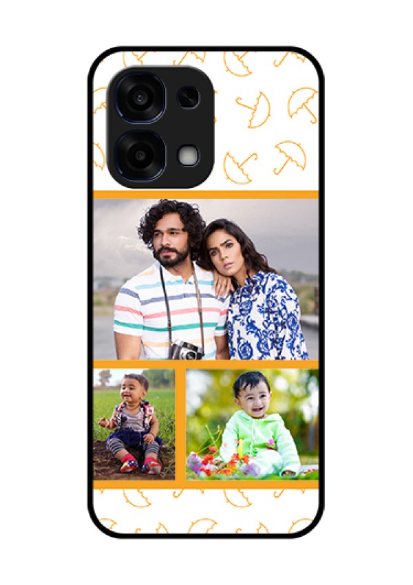 Oppo F31 5G Custom Glass Phone Case - Yellow Pattern Design