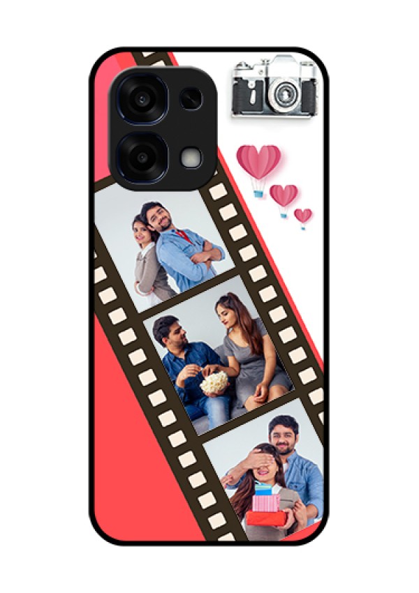 Oppo F31 5G Custom Glass Phone Case - 3 Image Holder With Film Reel