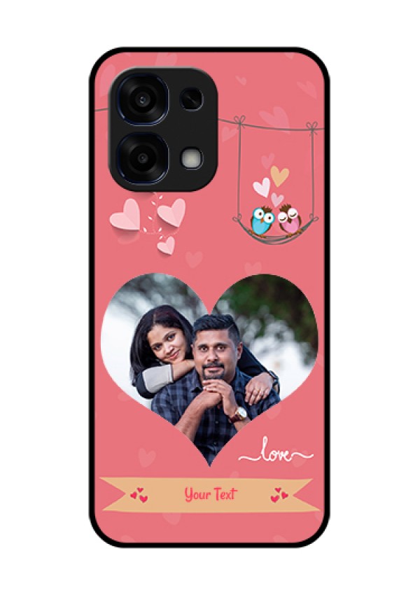 Oppo F31 5G Custom Glass Phone Case - Peach Color Love Design