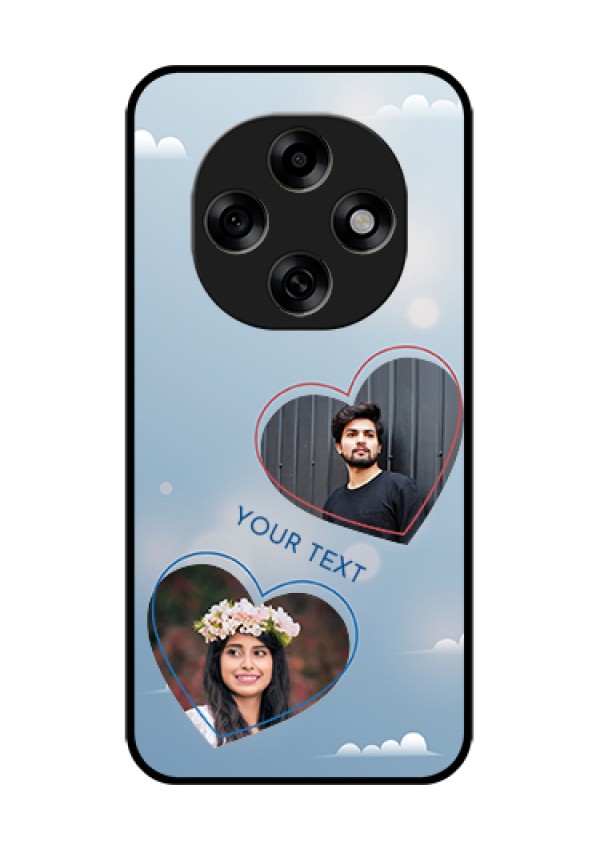 Oppo F31 Pro 5G Custom Glass Phone Case - Blue Color Couple Design