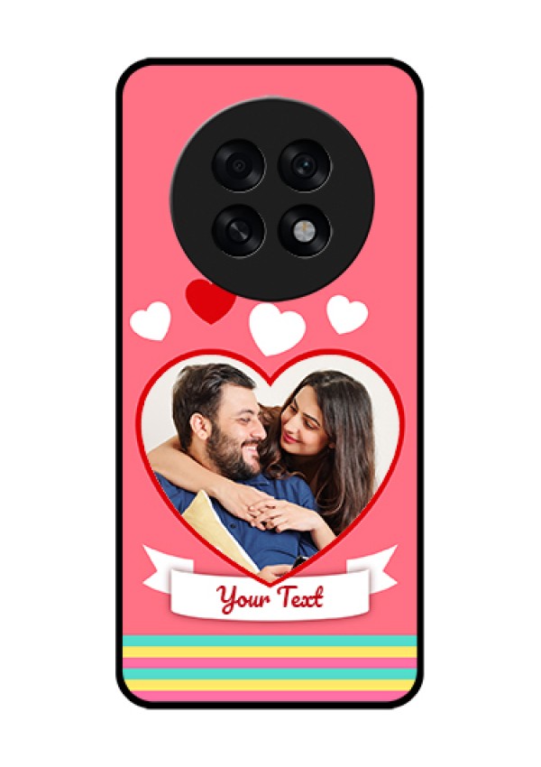 Oppo F31 Pro Plus 5G Custom Glass Phone Case - Love Shapes Doodle Design