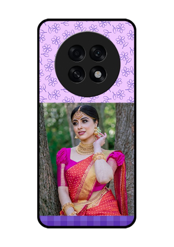 Oppo F31 Pro Plus 5G Custom Glass Phone Case - Purple Floral Design