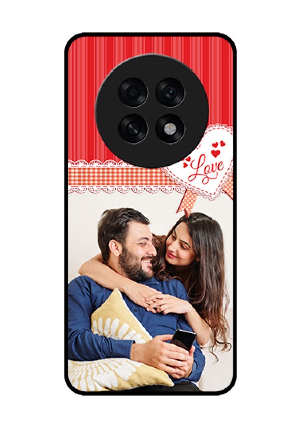Oppo F31 Pro Plus 5G Custom Glass Phone Case - Red Love Pattern Design